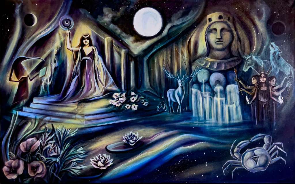 The Moon — talismanic painting by Amelia Passer