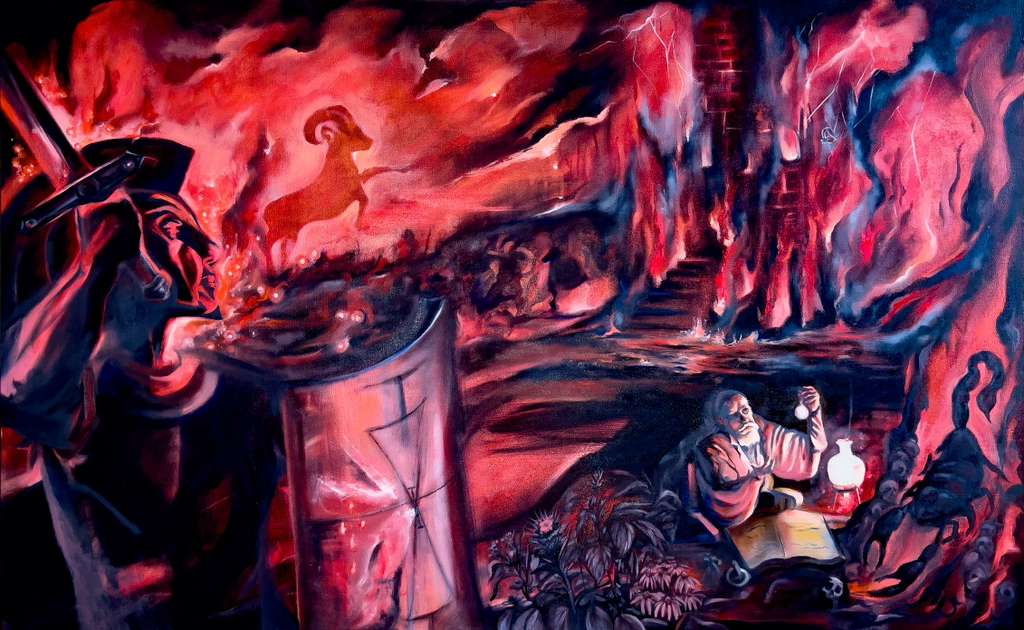 Mars — talismanic painting by Amelia Passer