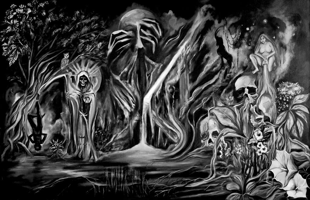 Saturn — talismanic painting by Amelia Passer