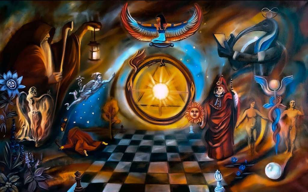 The Magician — source oil painting for The Astro Magician's Tarot